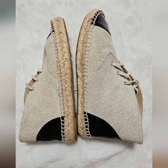 Crackled Calfskin High Top Espadrilles  w/ shoelaces, US 9 made in Spain, - Picture 11 of 16